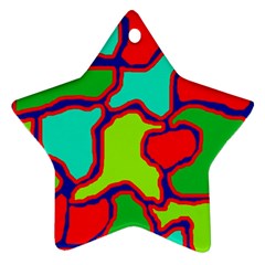 Colorful Abstract Design Star Ornament (two Sides)  by Valentinaart
