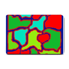 Colorful Abstract Design Small Doormat  by Valentinaart