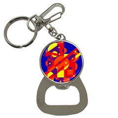 Blue And Orange Abstract Design Bottle Opener Key Chains by Valentinaart