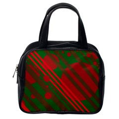 Red And Green Abstract Design Classic Handbags (one Side) by Valentinaart