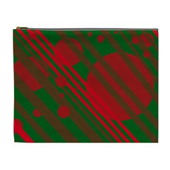 Red And Green Abstract Design Cosmetic Bag (xl) by Valentinaart