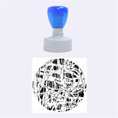 Blue And Red Pattern Rubber Round Stamps (medium)