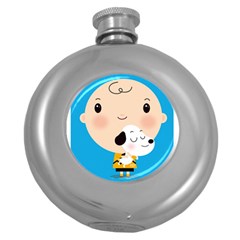 Snoopy Round Hip Flask (5 Oz) by Mjdaluz