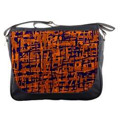 Blue And Orange Decorative Pattern Messenger Bags by Valentinaart