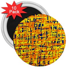 Yellow, Orange And Blue Pattern 3  Magnets (10 Pack)  by Valentinaart