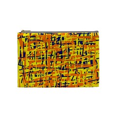 Yellow, Orange And Blue Pattern Cosmetic Bag (medium)  by Valentinaart