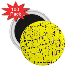 Yellow Summer Pattern 2 25  Magnets (100 Pack)  by Valentinaart