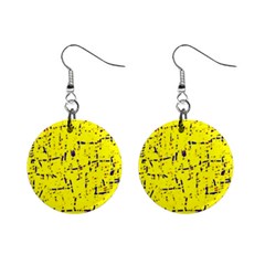Yellow Summer Pattern Mini Button Earrings