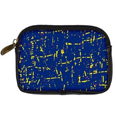 Deep Blue And Yellow Pattern Digital Camera Cases by Valentinaart