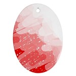 Red pattern Oval Ornament (Two Sides)
