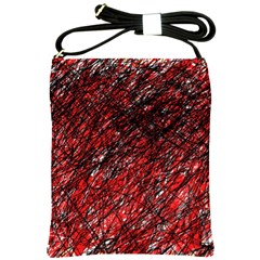 Red And Black Pattern Shoulder Sling Bags by Valentinaart