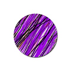 Purple Pattern Rubber Round Coaster (4 Pack)  by Valentinaart