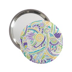 Purple, Green, Yellow Hippie Flowers Pattern, Zz0104 2 25  Handbag Mirror