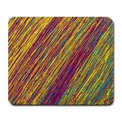 Yellow, Purple And Green Van Gogh Pattern Large Mousepads by Valentinaart