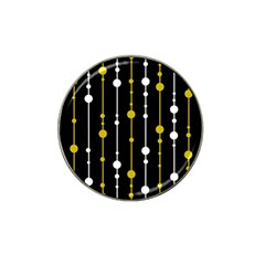 Yellow, Black And White Pattern Hat Clip Ball Marker by Valentinaart