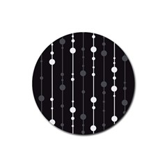 Black And White Pattern Rubber Coaster (round) 