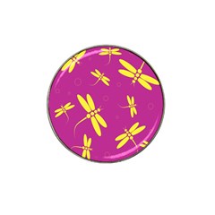 Purple And Yellow Dragonflies Pattern Hat Clip Ball Marker by Valentinaart