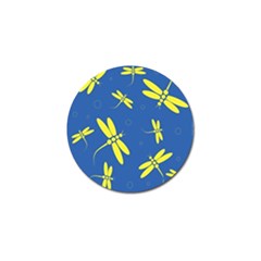 Blue And Yellow Dragonflies Pattern Golf Ball Marker (4 Pack) by Valentinaart