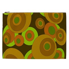 Brown Pattern Cosmetic Bag (xxl)  by Valentinaart