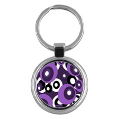 Purple Pattern Key Chains (round)  by Valentinaart