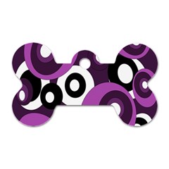 Purple Pattern Dog Tag Bone (one Side) by Valentinaart