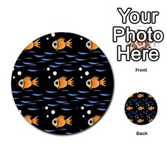 Fish Pattern Multi-purpose Cards (round)  by Valentinaart
