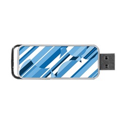 Blue Pattern Portable Usb Flash (one Side) by Valentinaart