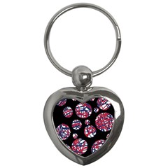 Colorful Decorative Pattern Key Chains (heart)  by Valentinaart