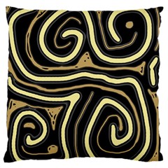 Brown Elegant Abstraction Large Flano Cushion Case (two Sides) by Valentinaart
