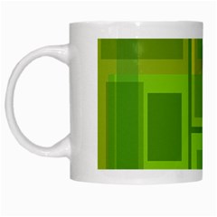 Green Pattern White Mugs by Valentinaart