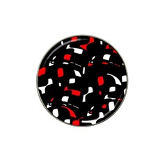 Red, Black And White Pattern Hat Clip Ball Marker by Valentinaart