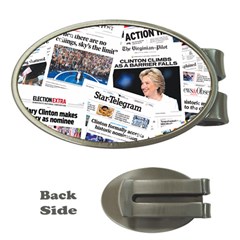 Hillary 2016 Historic Newspaper Collage Money Clips (oval)  by blueamerica