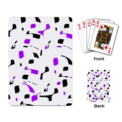 Purple, Black And White Pattern Playing Card by Valentinaart