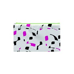 Magenta, Black And White Pattern Cosmetic Bag (xs) by Valentinaart