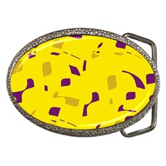 Yellow And Purple Pattern Belt Buckles by Valentinaart