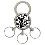 Black and white elegant pattern 3-Ring Key Chains Front
