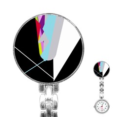 Colorful Abstraction Stainless Steel Nurses Watch by Valentinaart