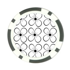 White Flowers Pattern Poker Chip Card Guards by Valentinaart