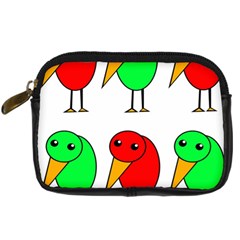 Green And Red Birds Digital Camera Cases by Valentinaart