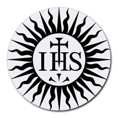 Society Of Jesus Logo (jesuits) Round Mousepads by abbeyz71