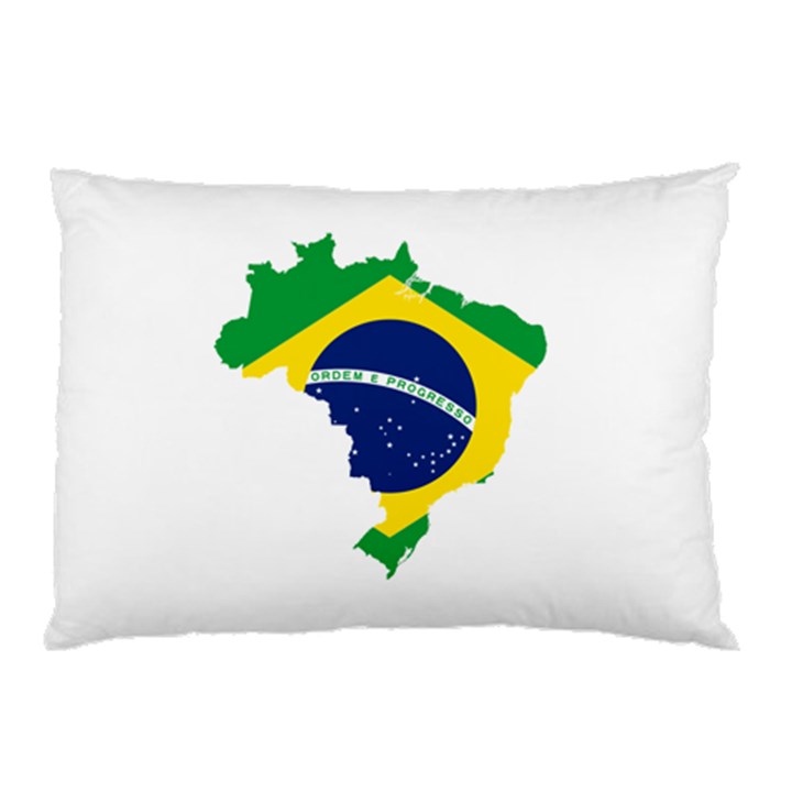 Flag Map Of Brazil  Pillow Case (Two Sides)