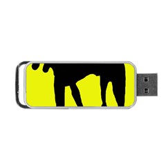 Black Dog Portable Usb Flash (two Sides) by Valentinaart