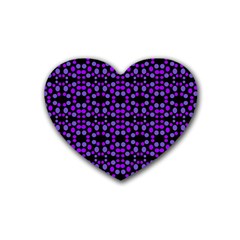 Dots Pattern Purple Heart Coaster (4 Pack)  by BrightVibesDesign
