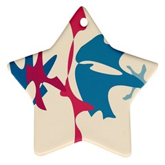 Decorative Amoeba Abstraction Star Ornament (two Sides)  by Valentinaart