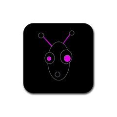 Purple Alien Rubber Square Coaster (4 Pack)  by Valentinaart