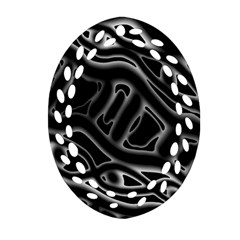 Black And White Decorative Design Ornament (oval Filigree)  by Valentinaart