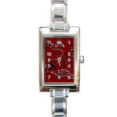 Decorative Abstract Art Rectangle Italian Charm Watch by Valentinaart