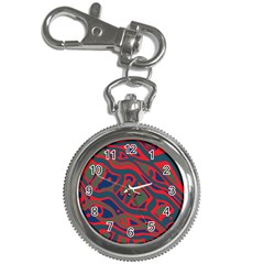 Red And Green Abstract Art Key Chain Watches by Valentinaart