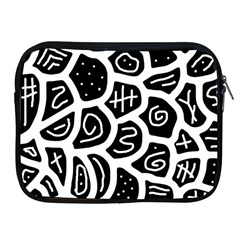 Black And White Playful Design Apple Ipad 2/3/4 Zipper Cases by Valentinaart