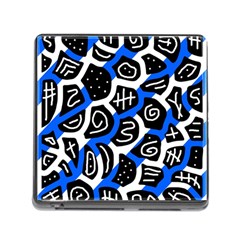 Blue Playful Design Memory Card Reader (square) by Valentinaart
